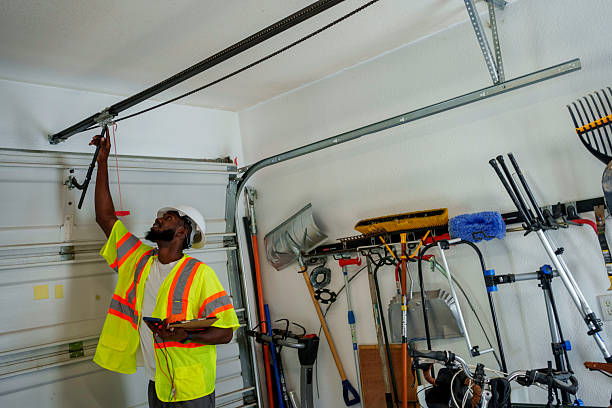Professional Garage Door Off Track Repair technician working in Newport News, VA